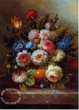  Floral, beautiful classical still life of flowers.034